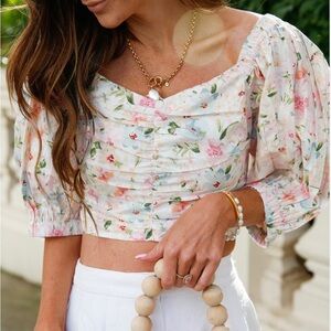 NWT A&F Floral Crop Top